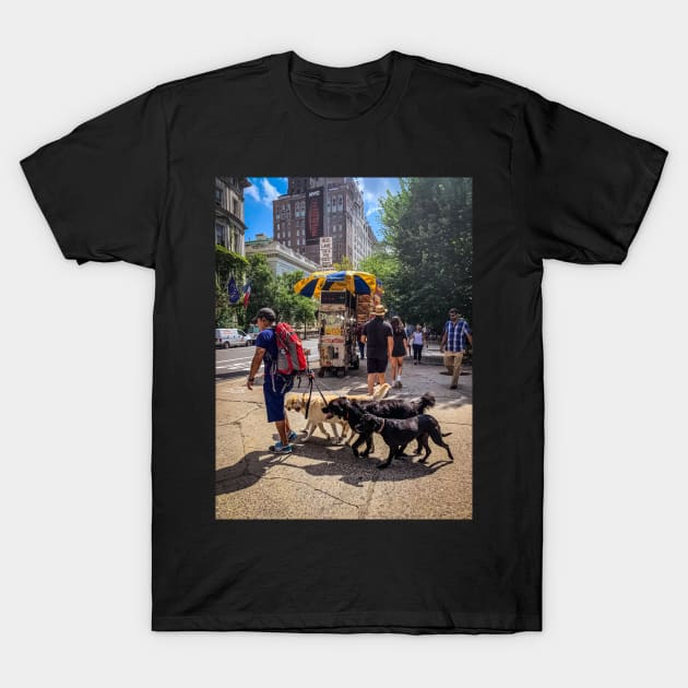 Dog Sitter, Central Park, Manhattan, New York City T-Shirt by eleonoraingrid